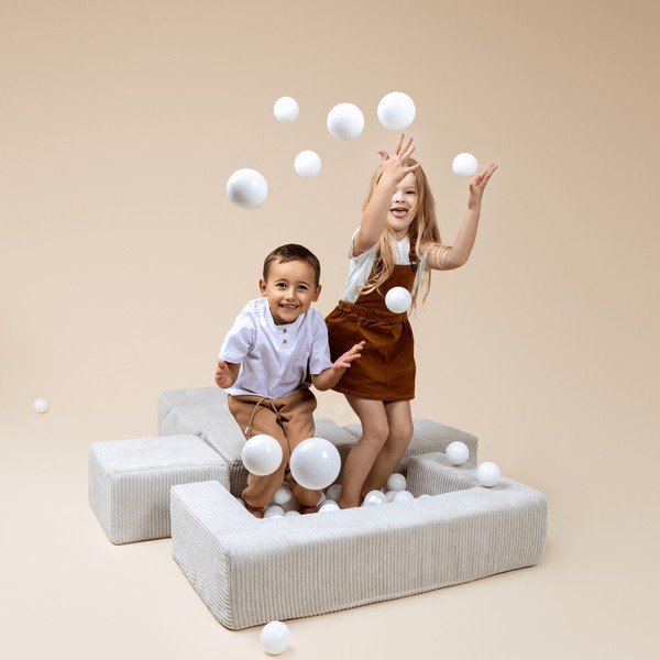 Розово велурено игрище от пяна 100x35x40 cm Montessori – Meowbaby-image-1