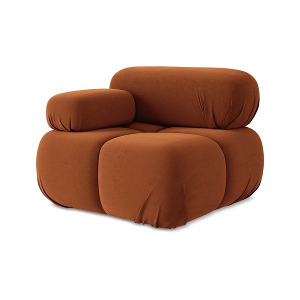 Оранжев кадифен модул за диван (ляв ъгъл) Lokua – Makamii-image-1