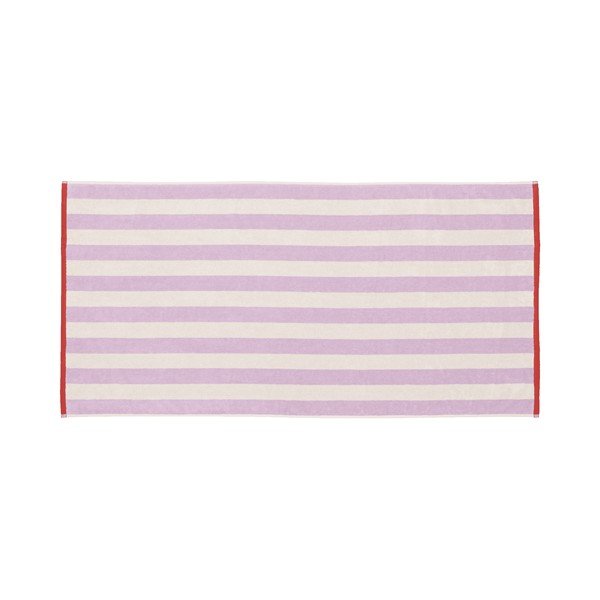 Памучна хавлиена кърпа от тери в цвят лавандула/кремава 70x140 cm Gobo – noo.ma-image-2