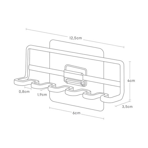 Бял самозалепващ метален държач за четки за зъби Film Hook – YAMAZAKI-image-4