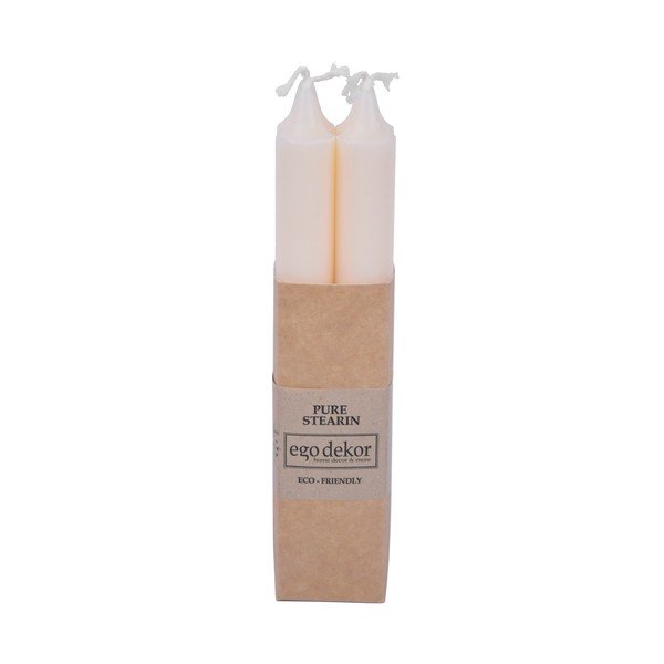 Комплект от 4 бежови дълги свещи Ego Dekor ED, време на горене 7 ч. - Eco candles by Ego dekor-image-1