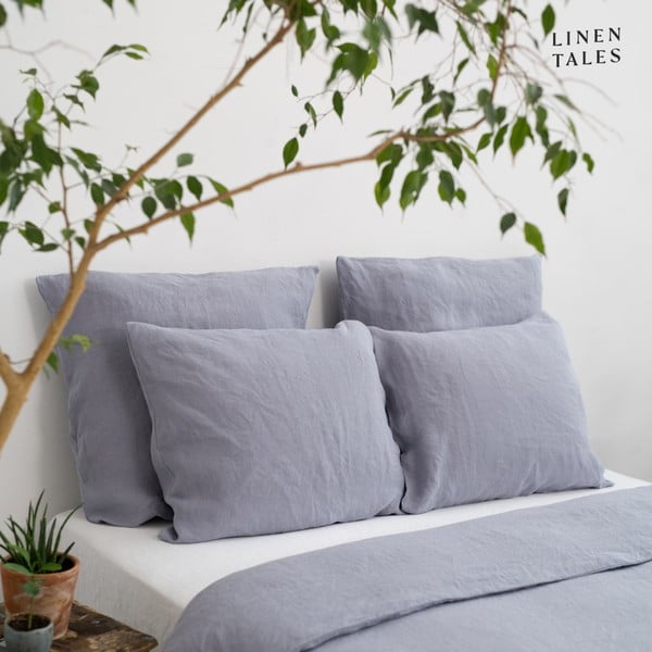 Светлосиво спално бельо от конопени влакна за двойно легло 200x200 cm - Linen Tales-image-4