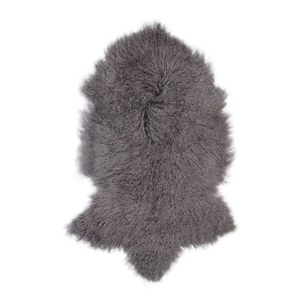 Tmavě šedá ovčí kožešina s dlouhým chlupem Arctic Fur Hyggur, 85 x 50 cm