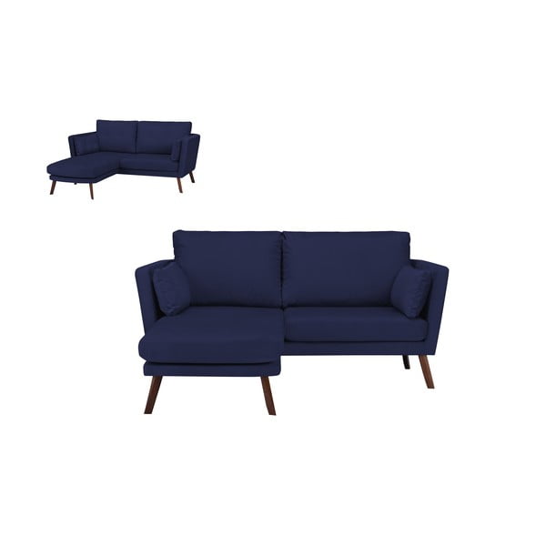 Флотски син триместен диван Elena, с шезлонг в левия ъгъл - Mazzini Sofas-image-3