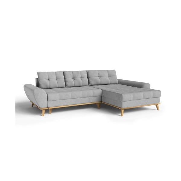 Светлосив разтегателен ъглов диван (десен ъгъл) Balitco – Ropez-image-2