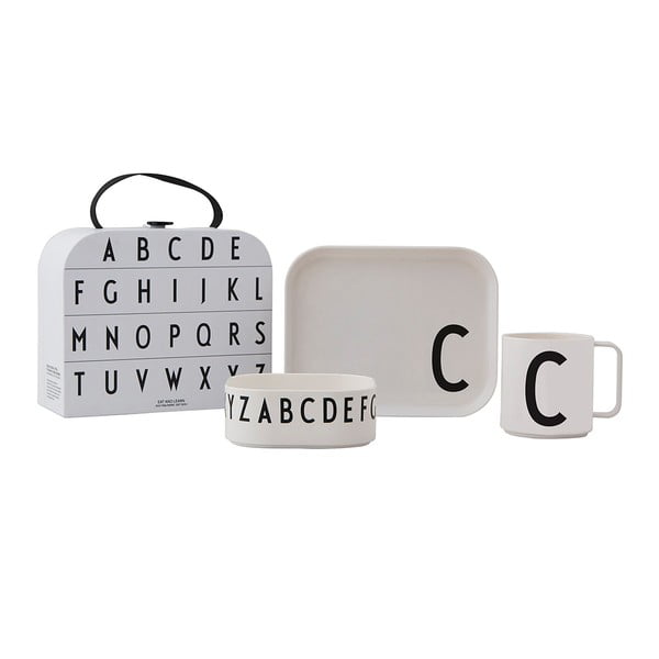 Детски комплект за хранене от 3 части с куфар Classics C A-Z - Design Letters