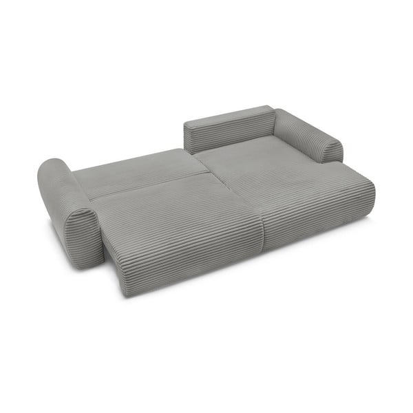 Тъмносив разтегателен ъглов диван от рипсено кадифе (десен ъгъл) Lucien – Bobochic Paris-image-4