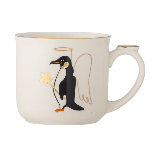 Кремава глинена чаша с коледен мотив с цедка 300 ml Valentin – Bloomingville-image-3