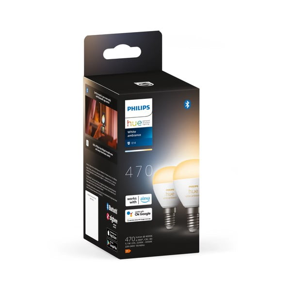 Комплект крушки 2 бр. E14, 5 W White ambiance – Philips Hue-image-2