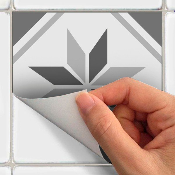 Комплект от 9 стикера за стена Cement Tiles Foot, 10 x 10 cm - Ambiance-image-2