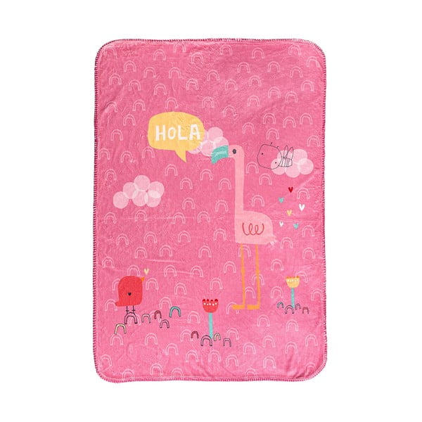 Розово бебешко одеяло от микрофибър 140x110 cm Hola - Moshi Moshi