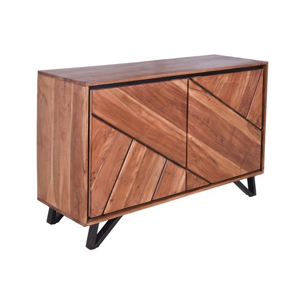 Шкафче от масивна акация в естествен цвят 120x78x40 cm Ambala – Interia Home & Living-image-2