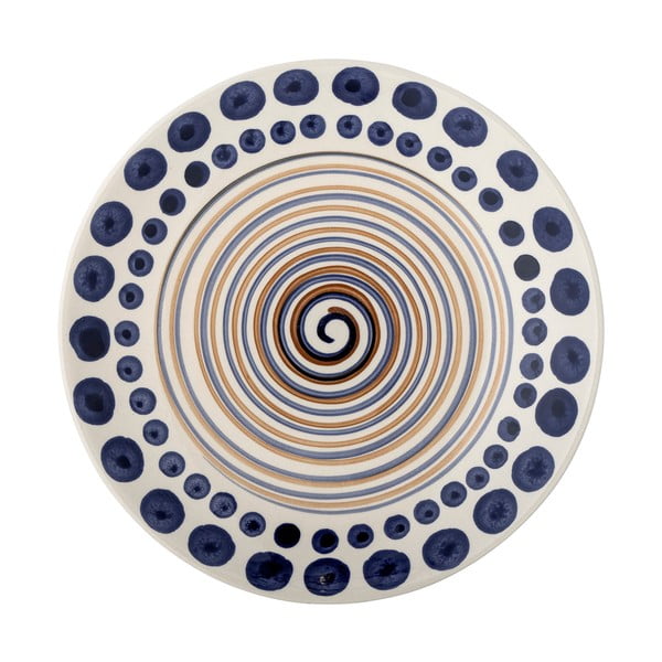 Бяло-тъмносиня керамична чиния ø 27 cm Shama - Bloomingville