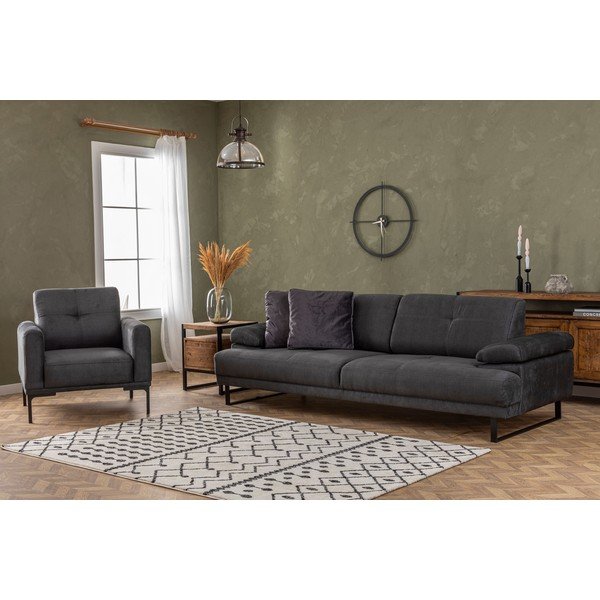 Антрацитен разтегателен диван 239 cm Mustang - Balcab Home-image-2