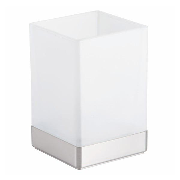 Mléčně bílý skleněný koupelnový kelímek InterDesign