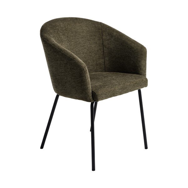 Тапициран трапезен стол с подлакътници в цвят каки Easton – Unique Furniture