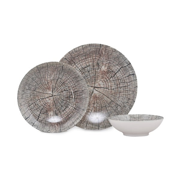 Комплект за хранене от порцелан 18 бр. Wood - Güral Porselen