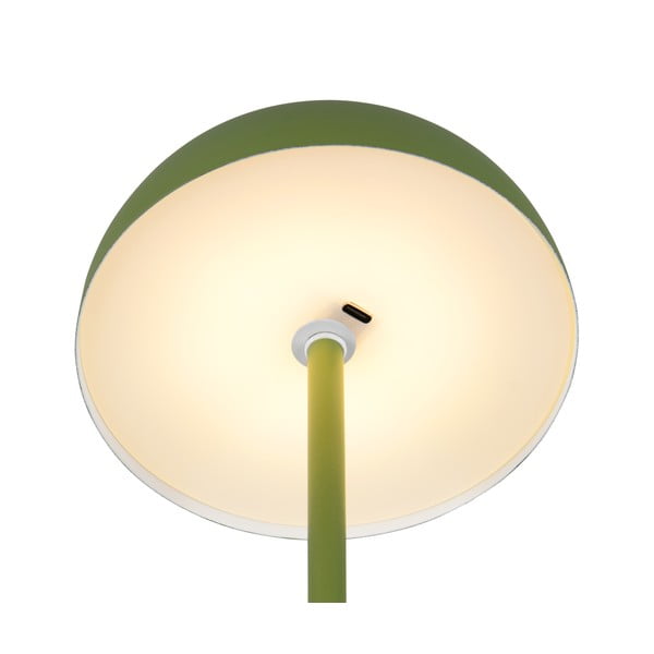 Зелена LED настолна лампа с метален абажур (височина 21 cm) Munoz – Trio-image-4