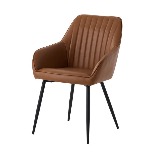 Кафяви тапицирани трапезни столове в комплект с подлакътници 2 бр. Nolan Stripe – Unique Furniture-image-2