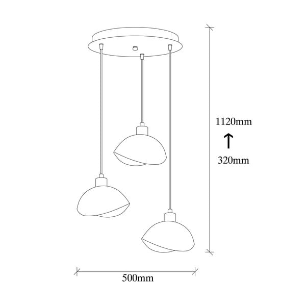 Черно висящо осветително тяло с метален абажур ø 50 cm Sivani – Opviq lights-image-4