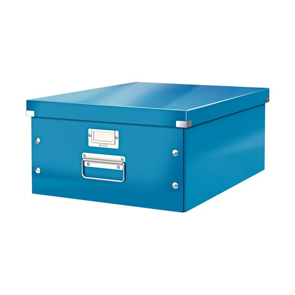 Синя картонена кутия за съхранение с капак 37x48x20 cm Click&Store – Leitz