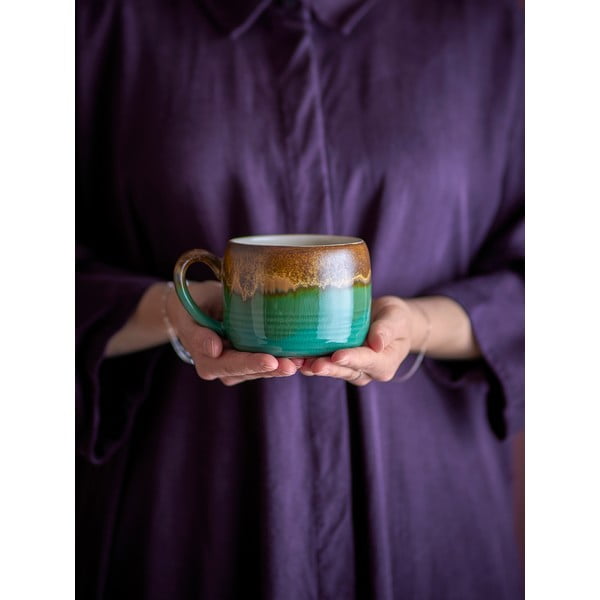 Зелени/кафяви глинени чаши в комплект от 4 бр. 400 ml Sheen – Bloomingville-image-1