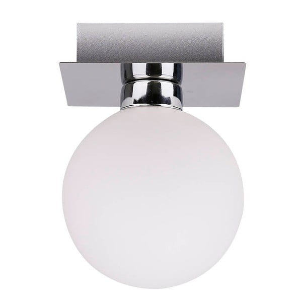 Лампа за таван в сребристо със стъклен абажур 10x10 cm Oden - Candellux Lighting