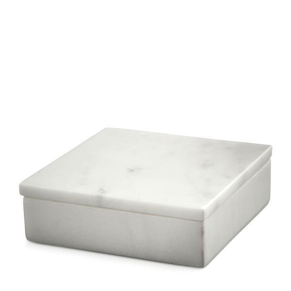 Bílý mramorový úložný box NORDSTJERNE, 10 x 10 cm