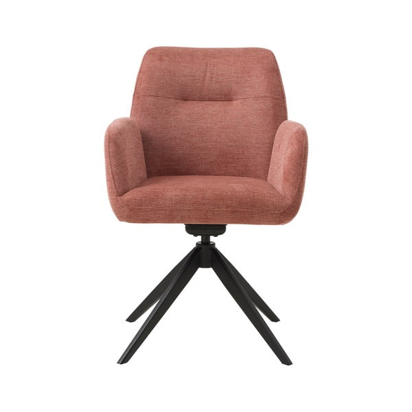 Розов тапициран трапезен стол с подлакътници Roxana – Unique Furniture-image-2