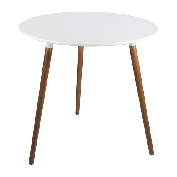 Bílý stůl s nohami z bukového dřeva Diamond Puro
