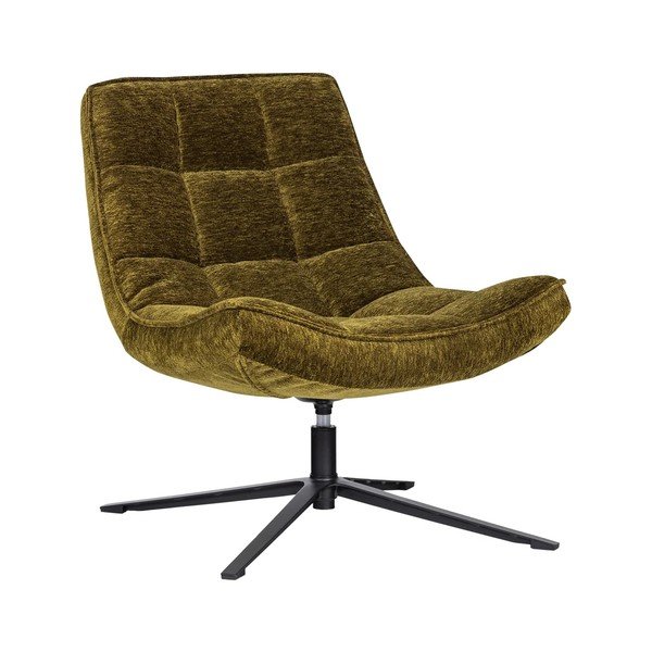 Зелено въртящо се шенилово кресло Maudi – WOOOD