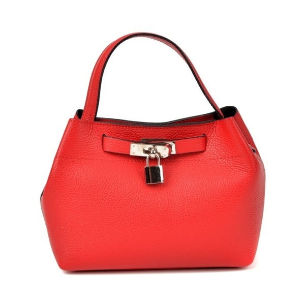Червена кожена чанта Larmilo - Isabella Rhea