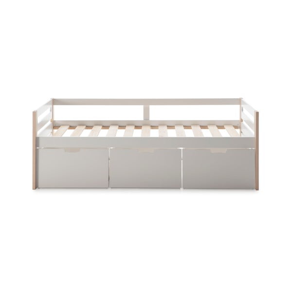 Бяло легло с 3 чекмеджета 90 x 190 cm Keisly - Marckeric