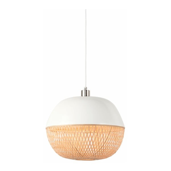 Двойна висяща лампа от бял и кафяв бамбук Mekong, ⌀ 40 cm - Good&Mojo