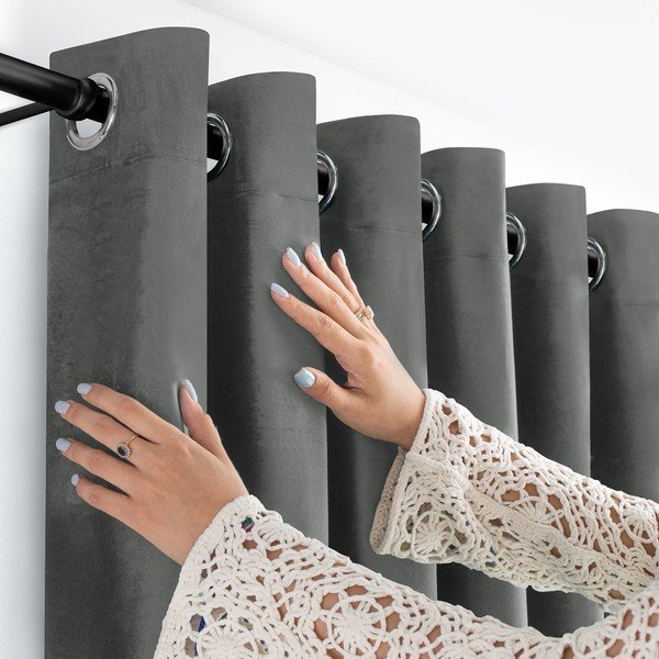 Тъмносива затъмняваща завеса 140x270 cm Velto – Filumi-image-2