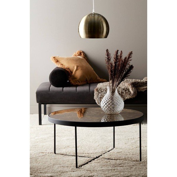 Кафява стоманена кръгла масичка за кафе ø 80 cm Gellina – Ellos Home-image-1