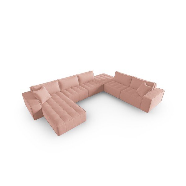 Розов ъглов диван (десен ъгъл) Mike - Micadoni Home-image-2