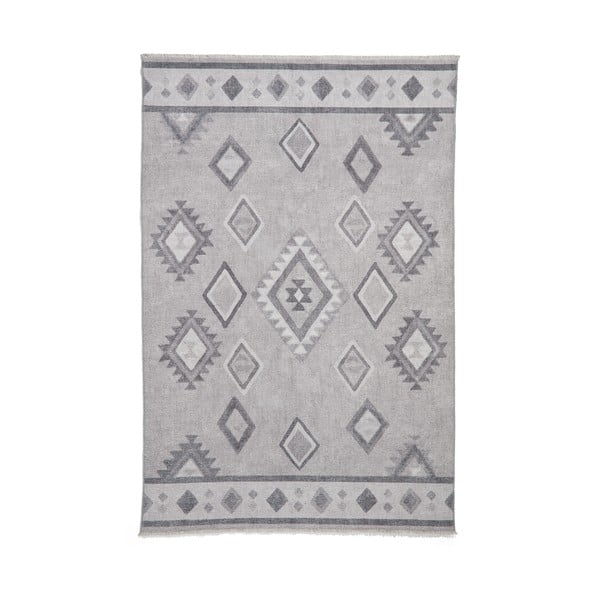 Сив килим със смес от памук подходящ за пране 122x170 cm Whisper – Think Rugs