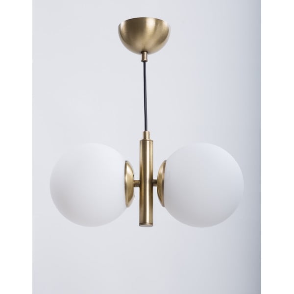 Висяща лампа със стъклен абажур в златисто и бяло ø 15 cm Monera - Squid Lighting-image-1