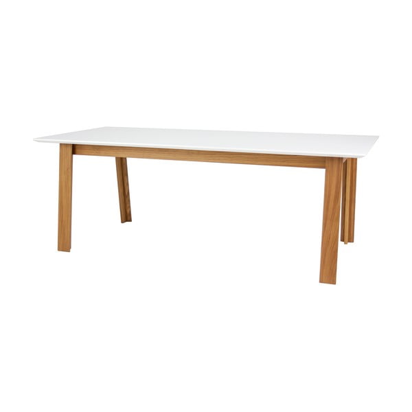 Бяла сгъваема маса за хранене с крака от дъбово дърво Profil - Tenzo