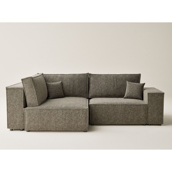 Кафяв шенилов сгъваем/с място за съхранение ъглов диван (ляв ъгъл/L форма) Tonga – Maison de Rêve-image-2