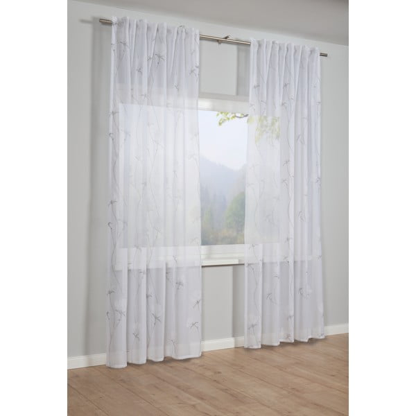 Бяло-сива завеса 245x140 cm Voile - Gardinia-image-1