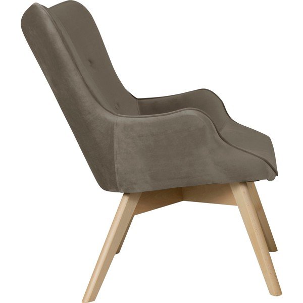 Светлокафяво кадифено кресло Niko – Ropez-image-3