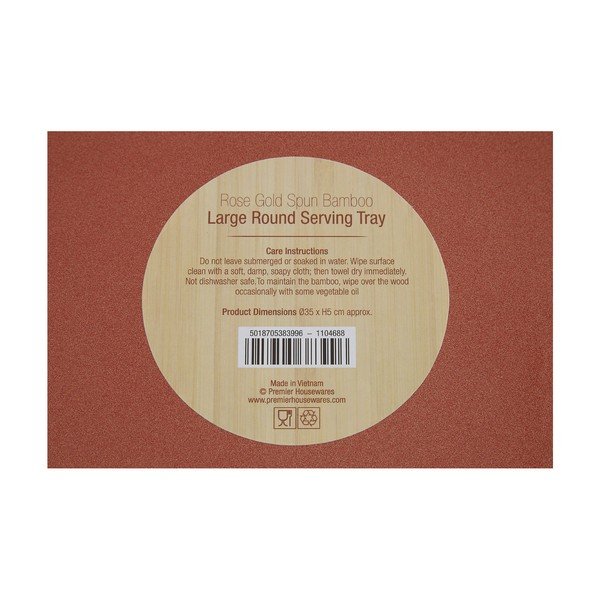 Servírovací podnos z bambusu v bronzové barvě Premier Housewares, ⌀ 35 cm-image-4