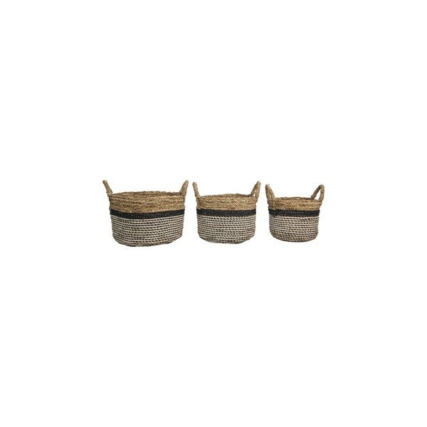 Комплект от 3 кошници за съхранение Raffia Natural Gris - HSM collection-image-4