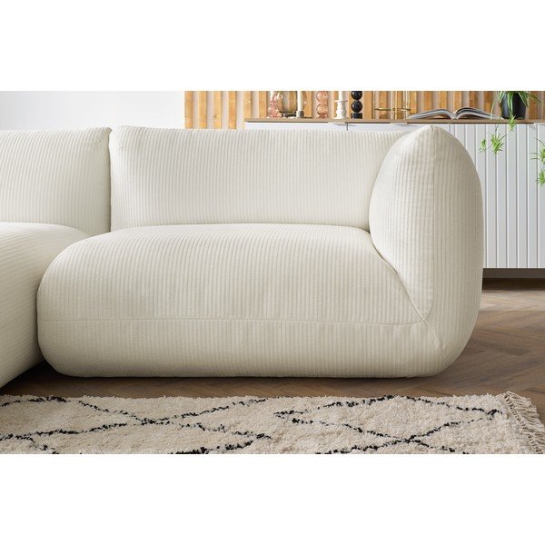 Ъглов диван от бял велур (ляв ъгъл) Lecomte - Bobochic Paris-image-1