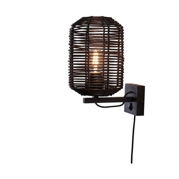 Черна стенна лампа ø 18 cm Tanami - Good&Mojo
