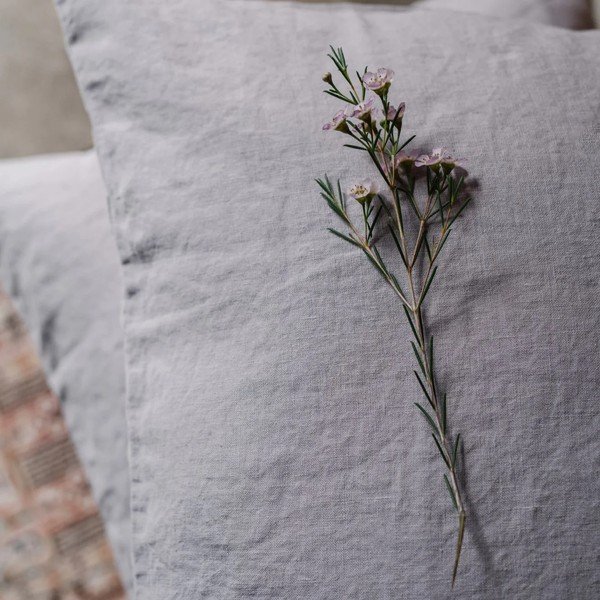 Ленена  калъфка за възглавница 80x80 cm Light Grey – Linen Tales-image-1