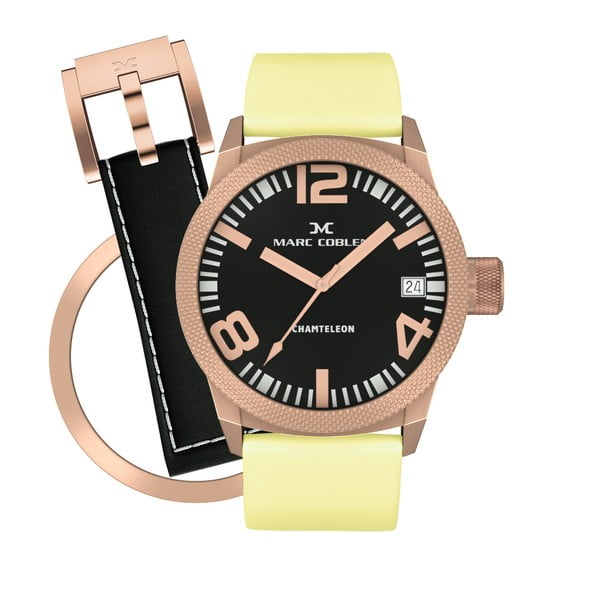 Dámské hodinky Marc Coblen s páskem a kroužkem navíc P117