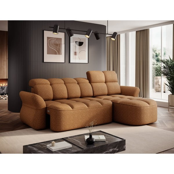 Жълт кафяв кадифен разтегателен ъглов диван с място за съхранение (десен ъгъл) Beneth – ELTAP-image-3
